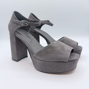 Steve Madden London Gray Suede Platform Heels